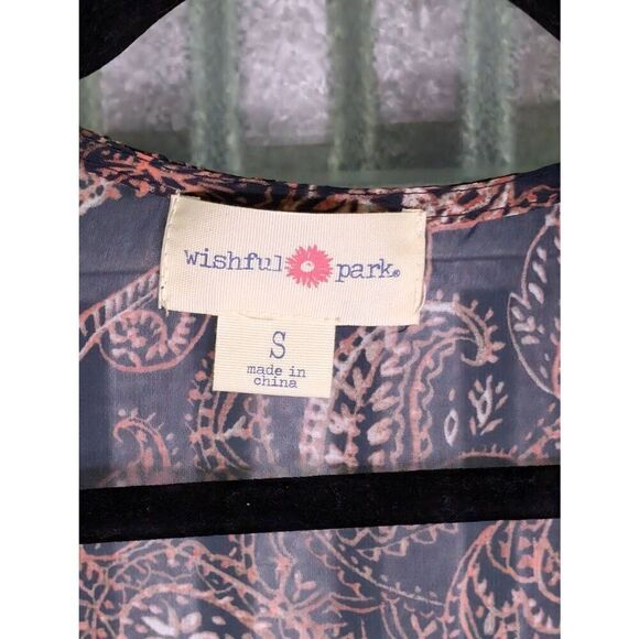 Wishful Park Paisley Print Open Front Cardigan Kimono Size Small - Picture 3 of 4